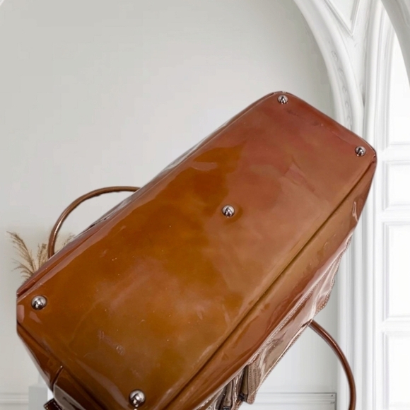 Longchamp Boston Bag Caramel Brown Patent Leather - Picture 10 of 17